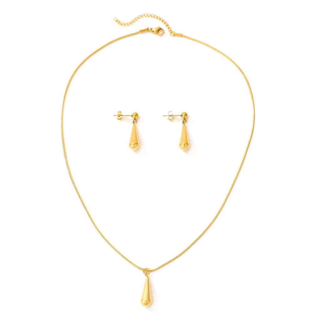 New European And American Stainless Steel Waterdrop Necklace For Womencolorfast Design - Image 2