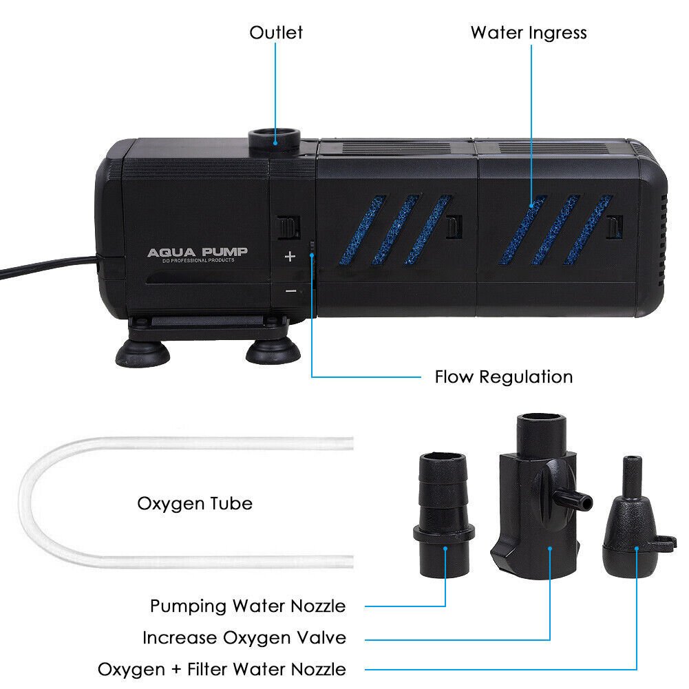 4 In 1 Aquarium Fish Tank Filter Water Internal Purifier Filter Oxygen Wave - Image 4