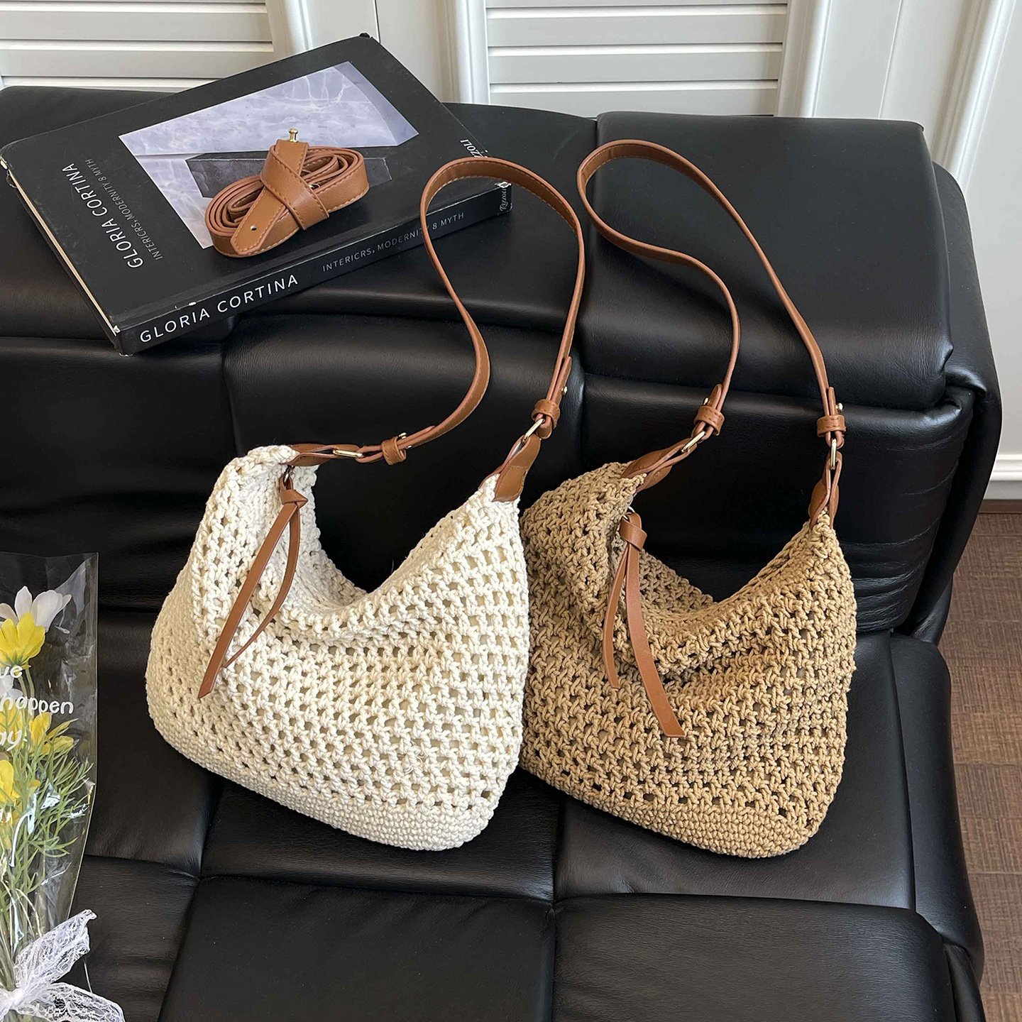 Handheld Shoulder-worn Casual Woven Crossbody Bag - Image 3