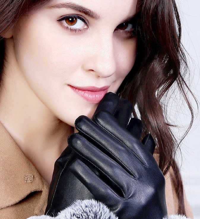 Autumn and winter touch screen leather gloves - Image 6