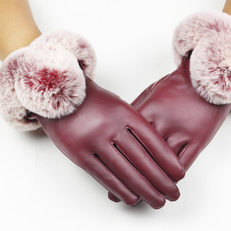 Autumn and winter touch screen leather gloves - Image 9