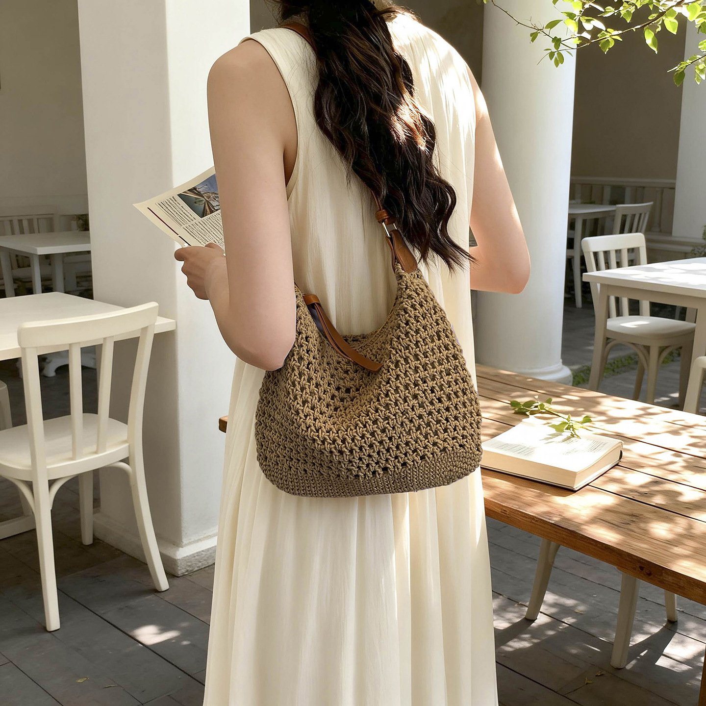 Handheld Shoulder-worn Casual Woven Crossbody Bag - Image 5